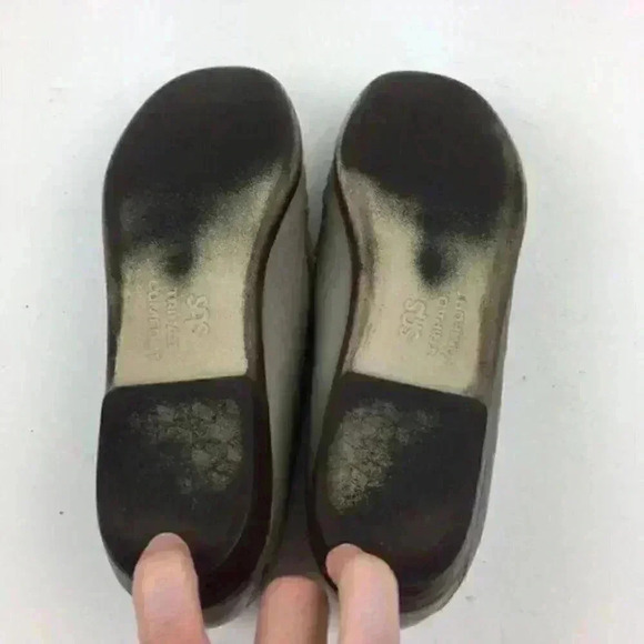 Sas Womans Flats Sz 7 S Gray Leather Slip On Penny - Picture 5 of 8